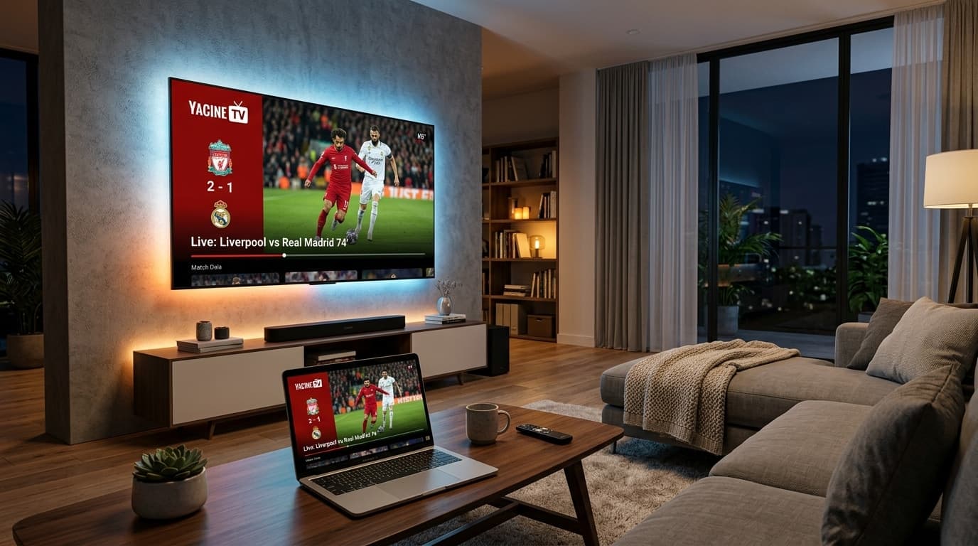 مشاهدة مباريات اليوم على الشاشات الذكية عبر تطبيق ياسين تيفي 4K تثبيت وتشغيل تطبيق ياسين تيفي على سمارت تيفي Yacine TV Smart TV سامسونج Tizen و LG webOS و TCL و FireStick